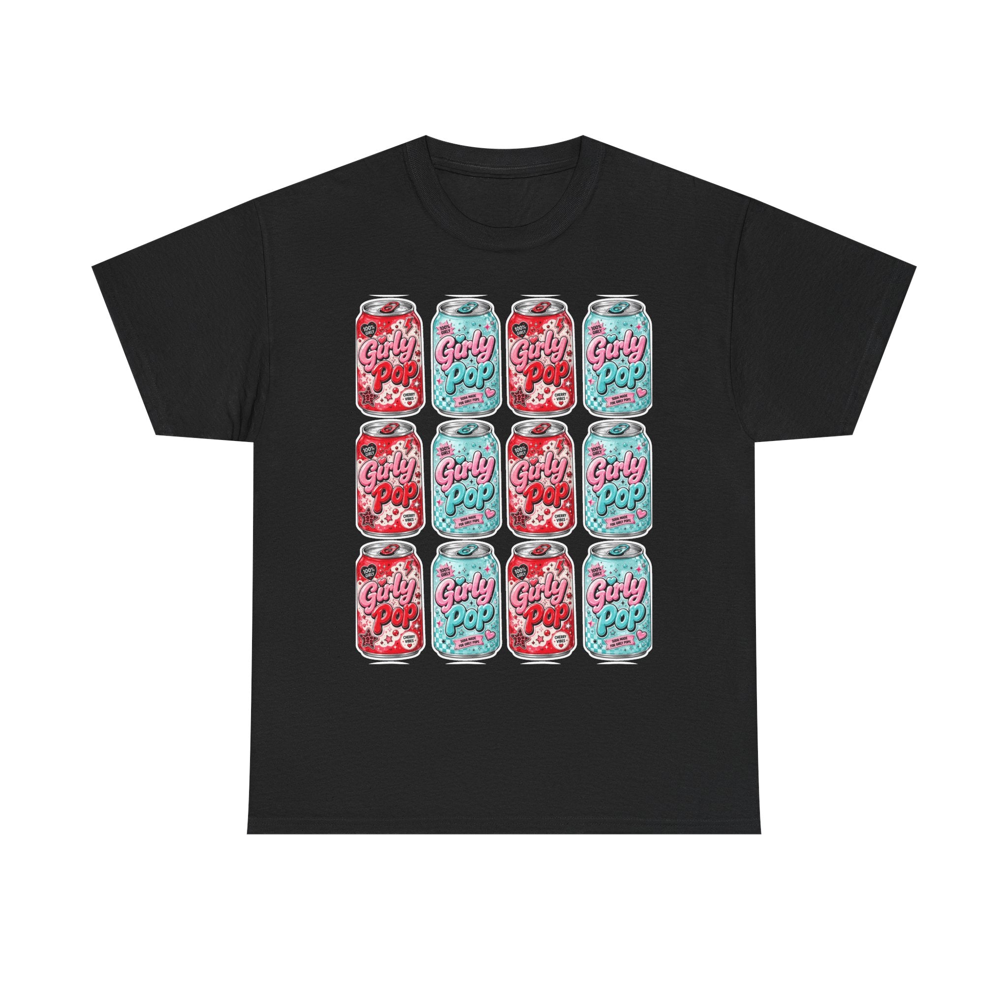Girly Pop Soda Cans T-Shirt | Retro Soda Can Pattern