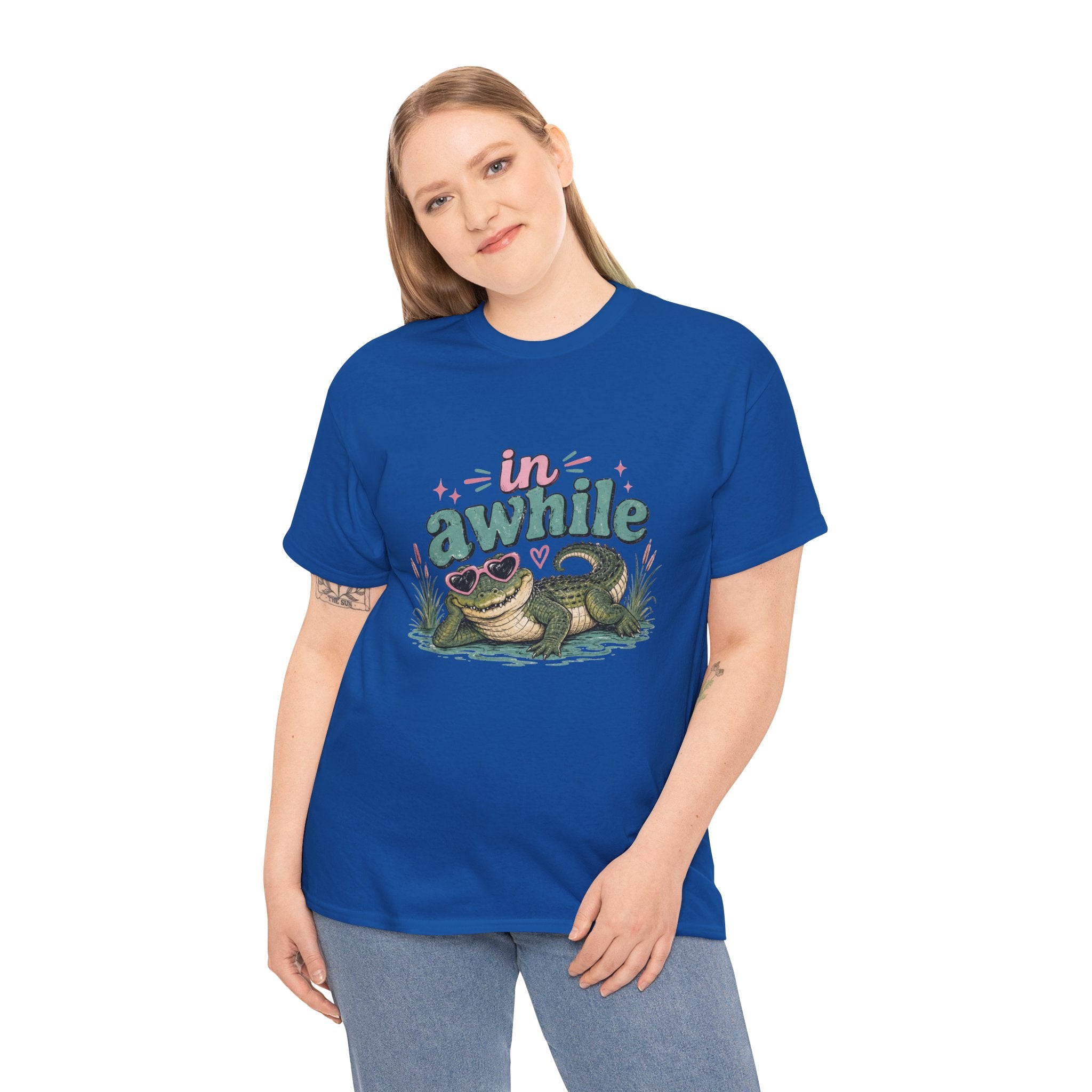 Crocodile 'In Awhile' Graphic Tee — Cute Retro Chill Vacation Shirt