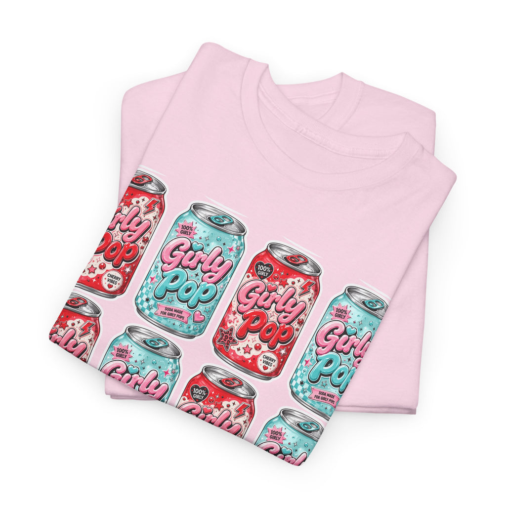 Girly Pop Soda Cans T-Shirt | Retro Soda Can Pattern