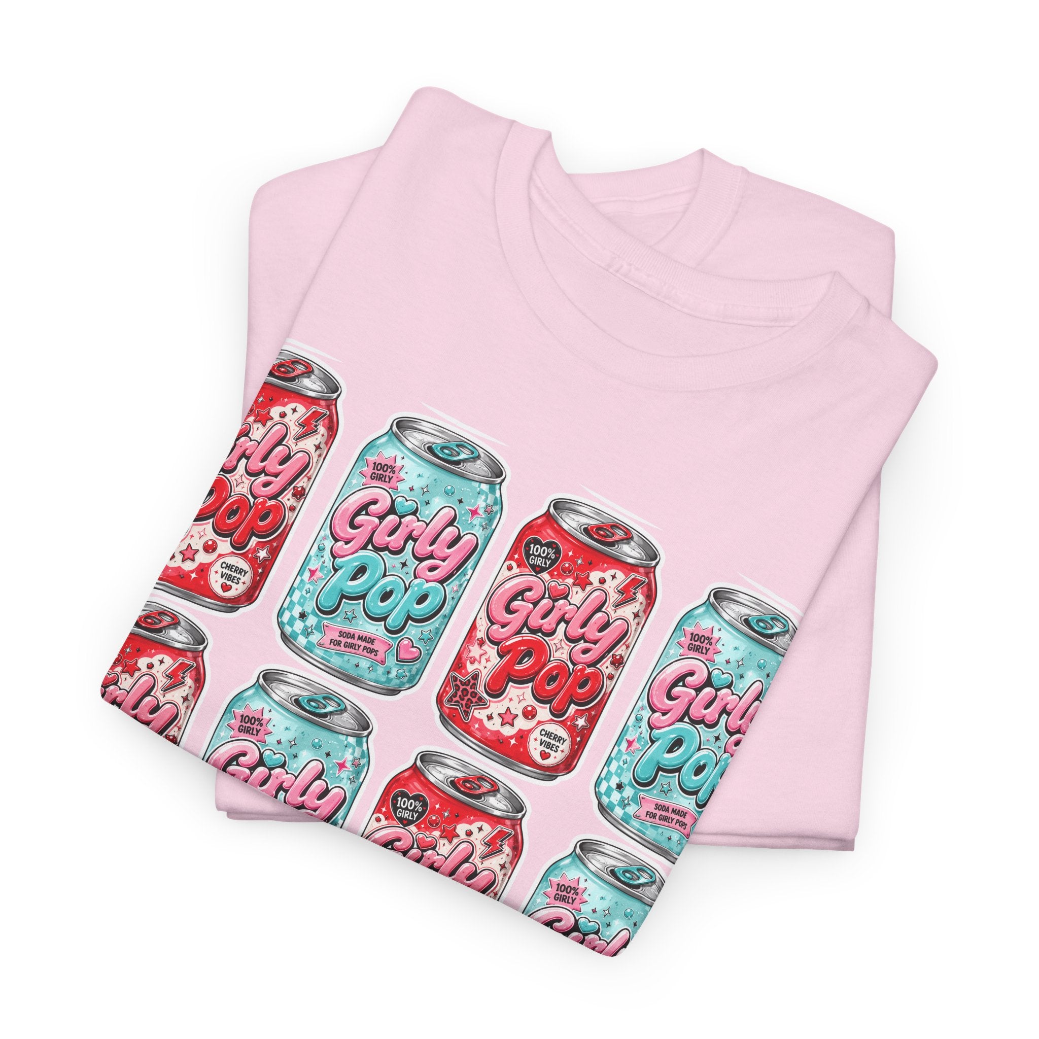 Girly Pop Soda Cans T-Shirt | Retro Soda Can Pattern