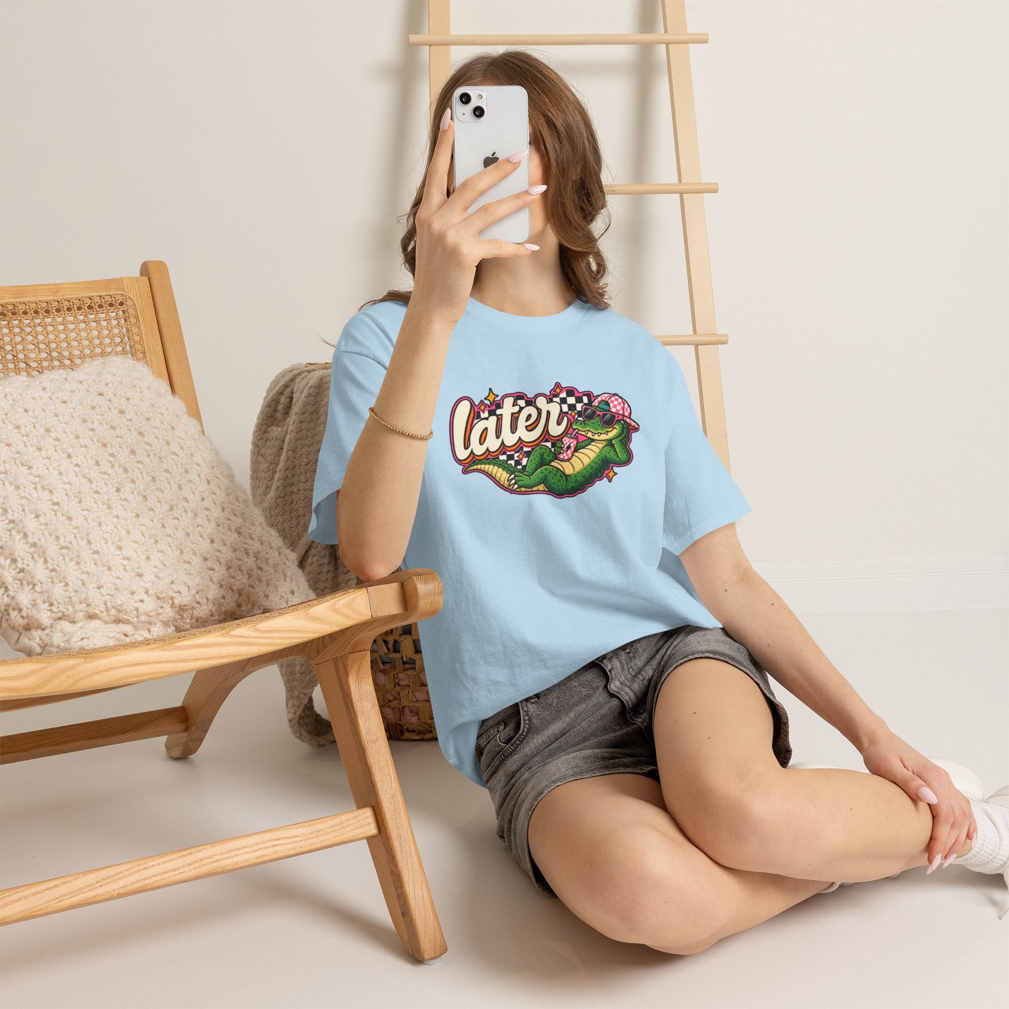 Later Alligator Tee — Retro Cartoon alligator Graphic T-Shirt