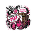 Blue Collar Brat Kiss-Cut Sticker | Leopard Boot, Pink Cactus, Trucker Hat