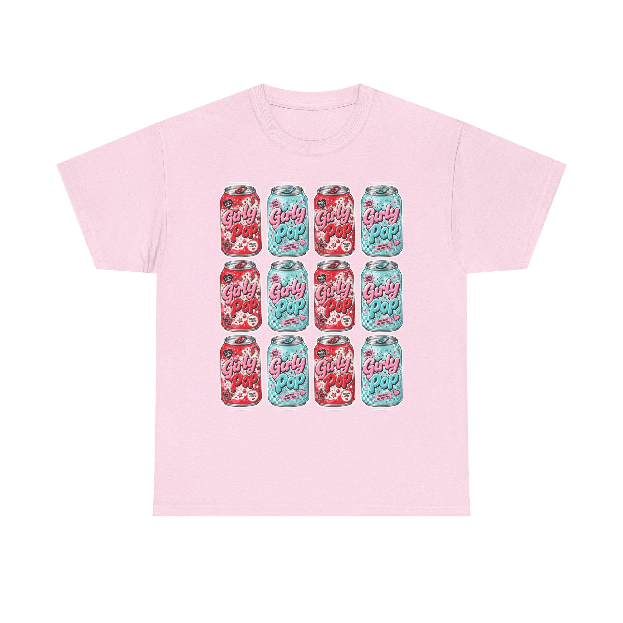 Girly Pop Soda Cans T-Shirt | Retro Soda Can Pattern