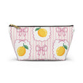 Lemon Bow Pattern Accessory Pouch | T-Bottom Cosmetic Bag