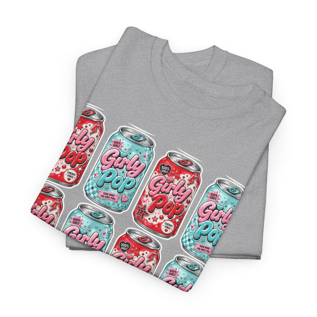 Girly Pop Soda Cans T-Shirt | Retro Soda Can Pattern