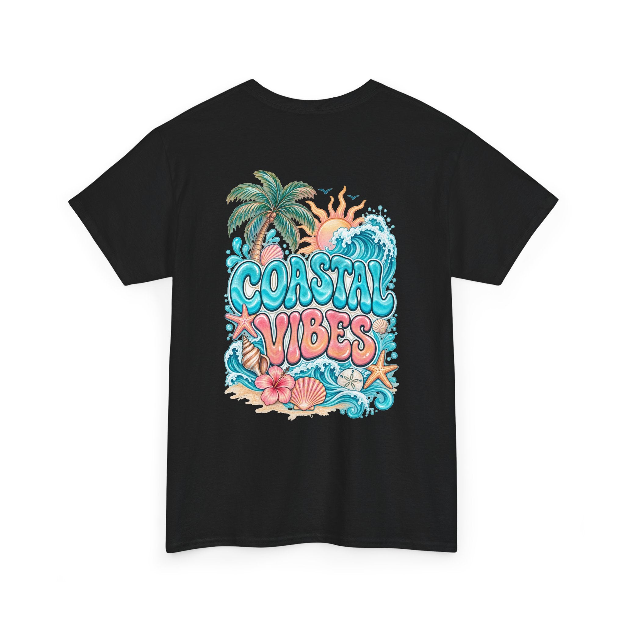 Coastal Vibes T-Shirt — Beach Shell Graphic Tee