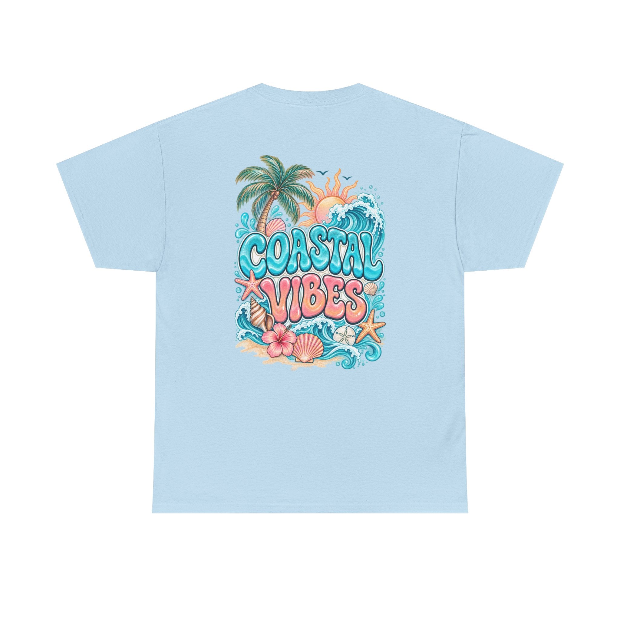 Coastal Vibes T-Shirt — Beach Shell Graphic Tee
