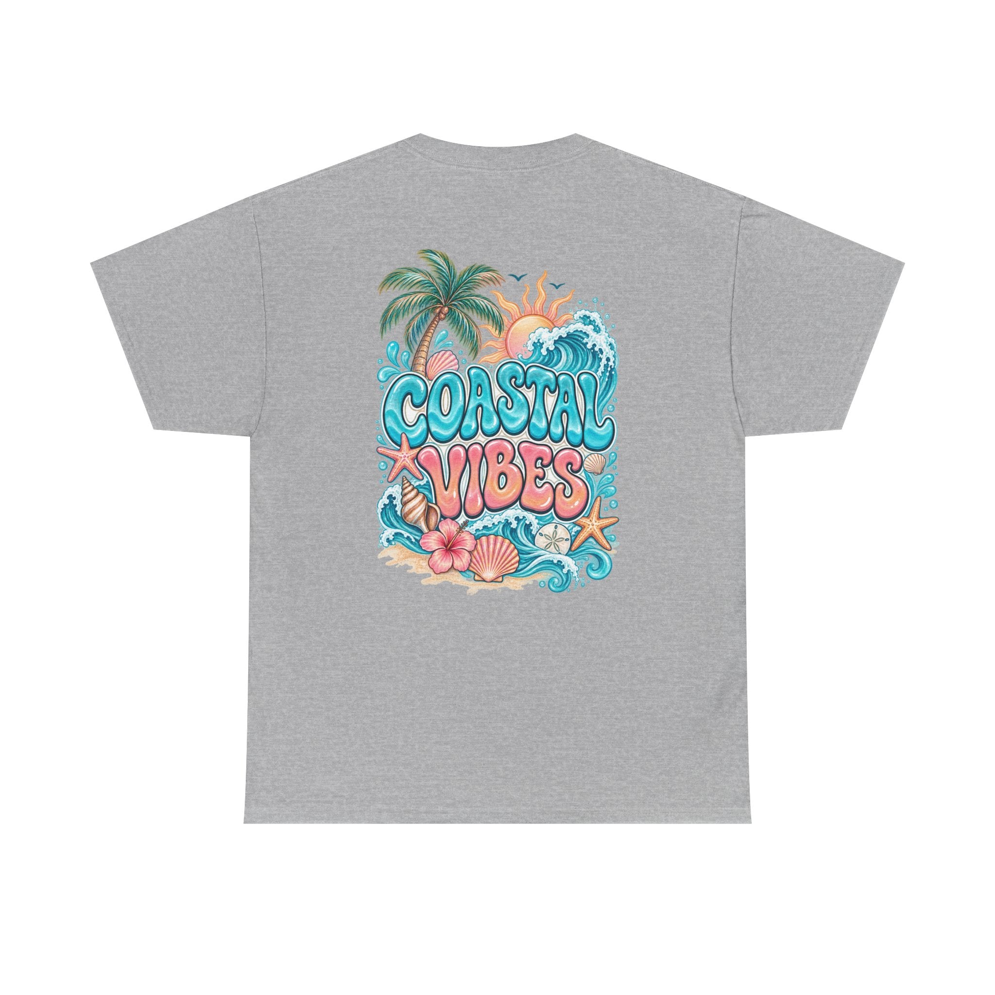 Coastal Vibes T-Shirt — Beach Shell Graphic Tee
