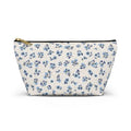 Blue Floral Pattern Accessory Pouch