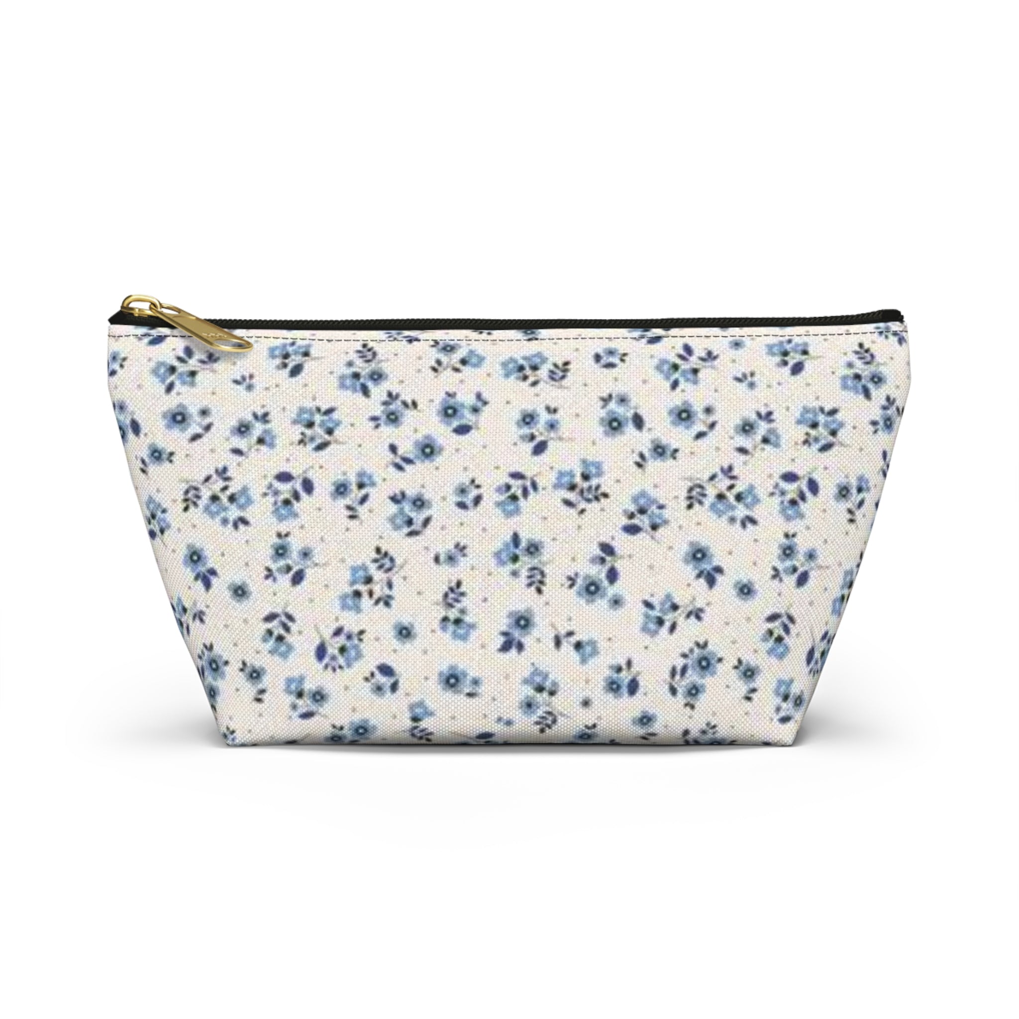 Blue Floral Pattern Accessory Pouch