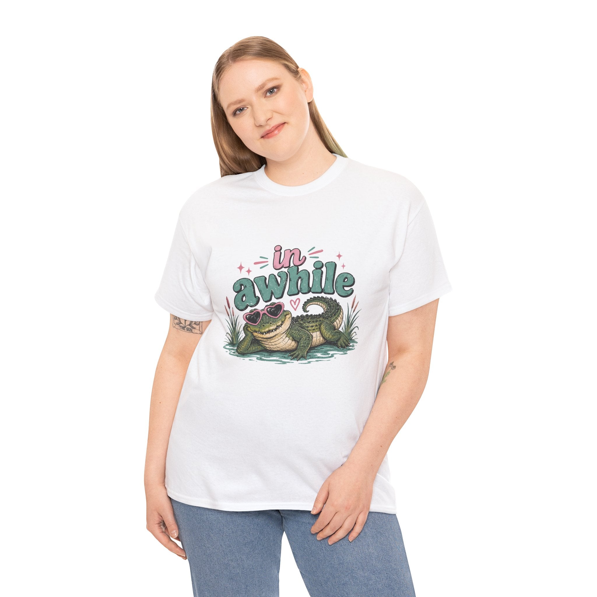 Crocodile 'In Awhile' Graphic Tee — Cute Retro Chill Vacation Shirt