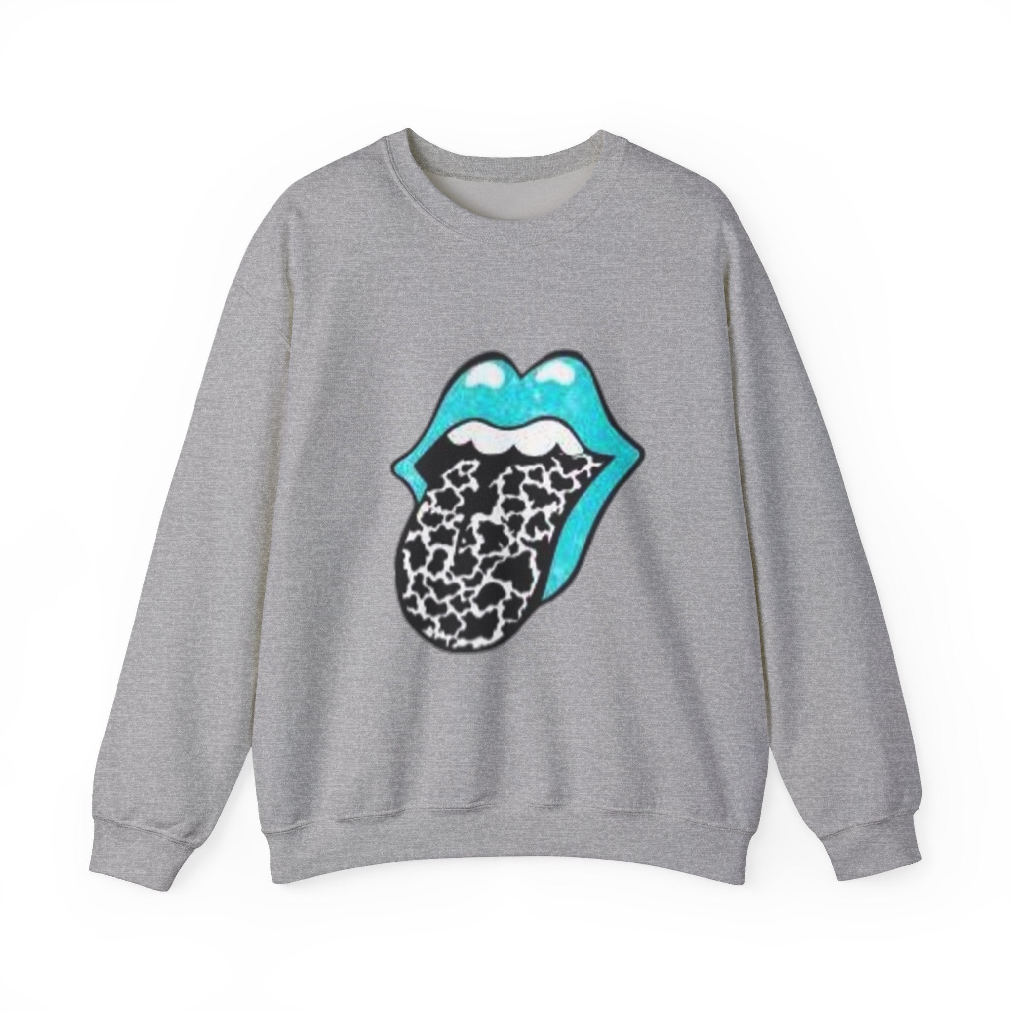 Unisex Crewneck - cow and turquoise