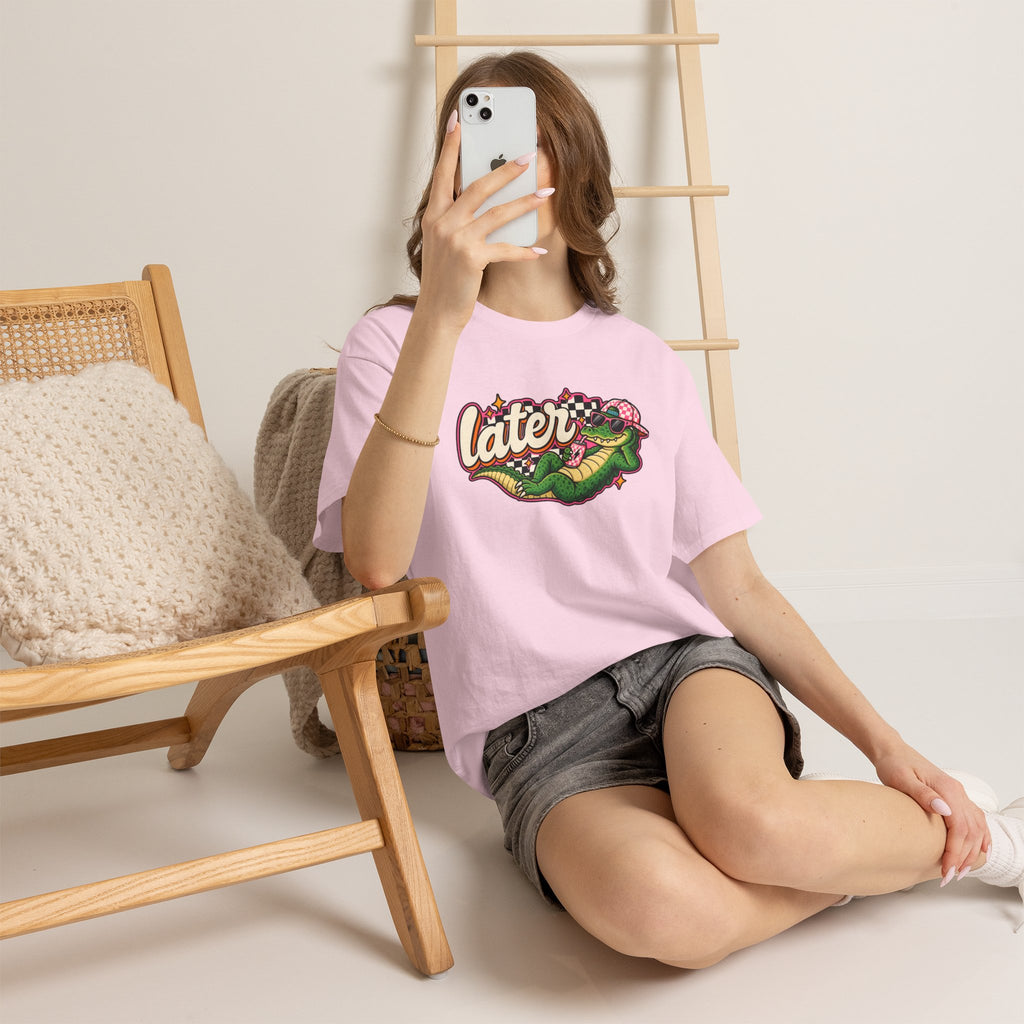 Later Alligator Tee — Retro Cartoon alligator Graphic T-Shirt