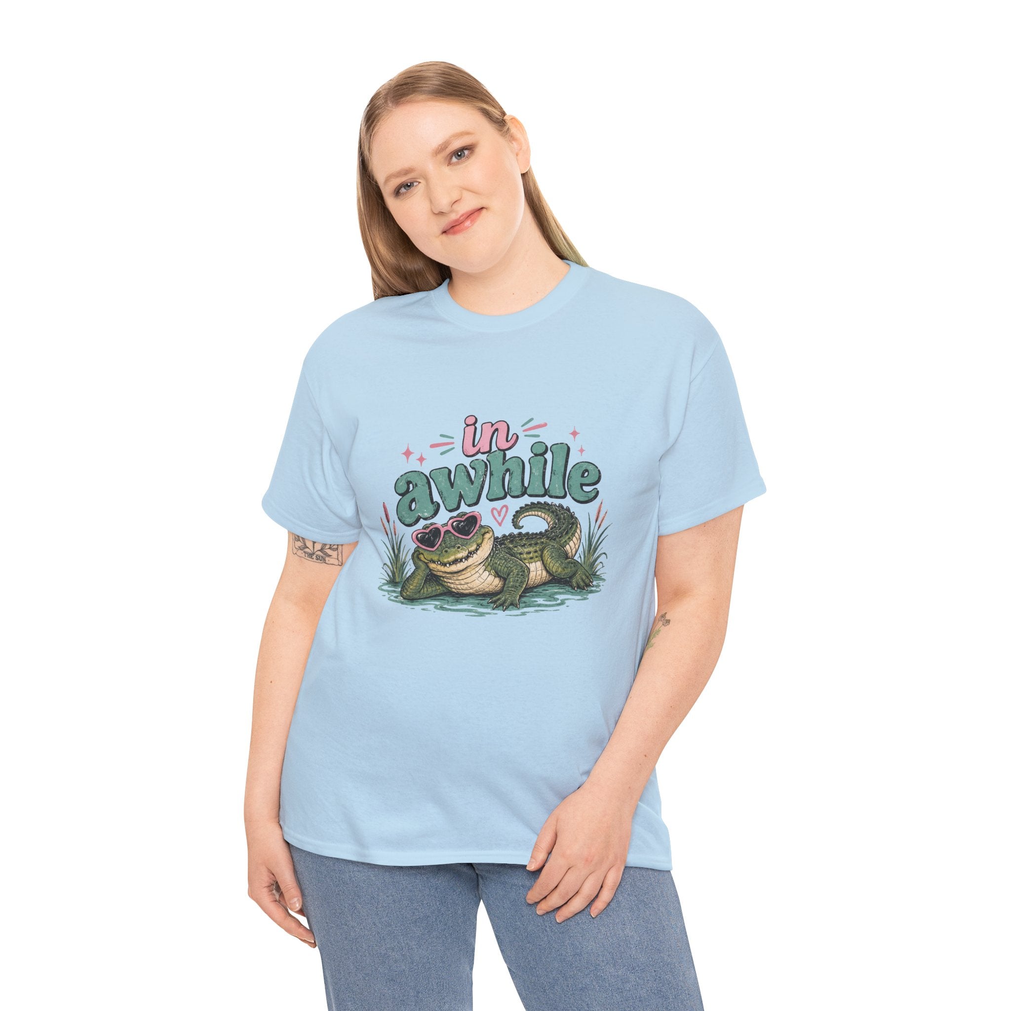 Crocodile 'In Awhile' Graphic Tee — Cute Retro Chill Vacation Shirt