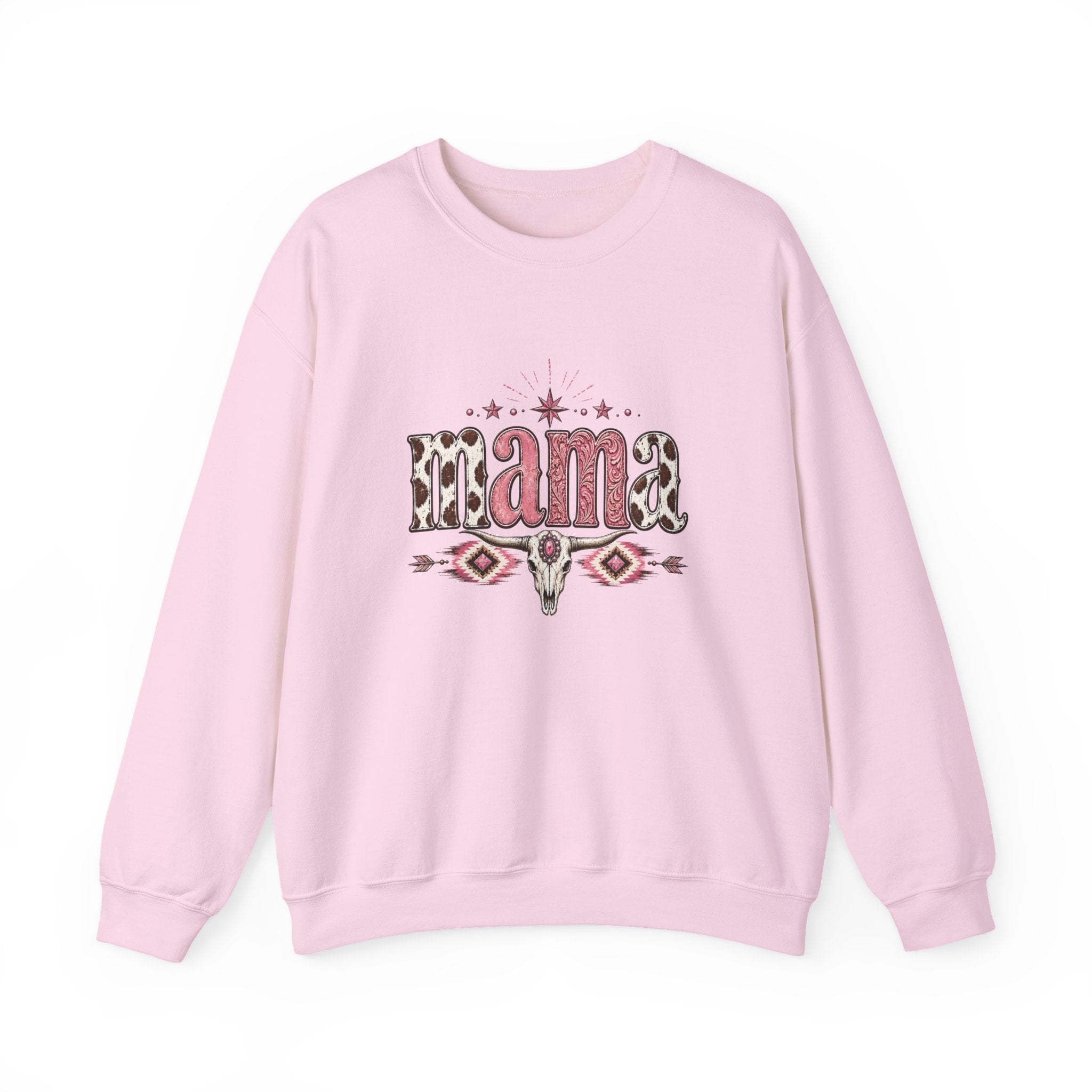Mama southwestern skull sweatshirt | Boho cowhide lettering crewneck