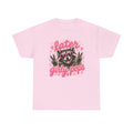 Later Girly Pops Tee — Cute Raccoon Peace Sign Graphic T‑Shirt