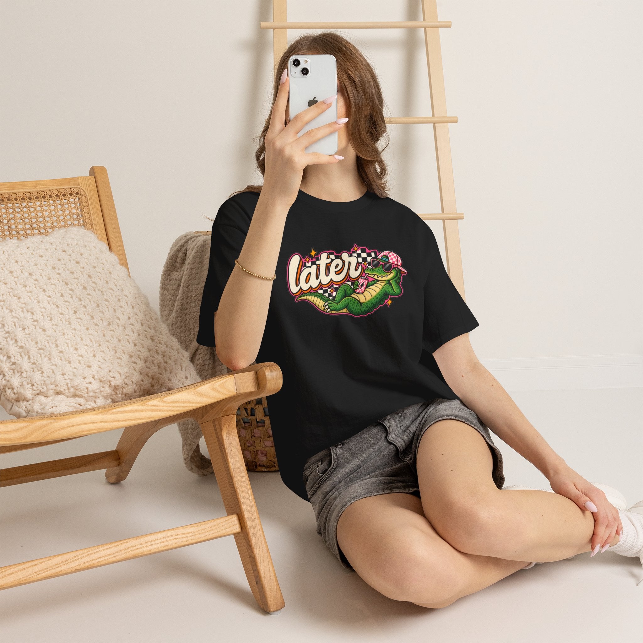 Later Alligator Tee — Retro Cartoon alligator Graphic T-Shirt