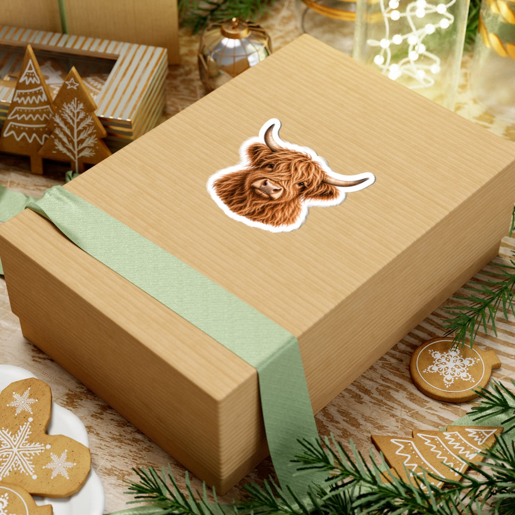 Highland Cow Head Sticker