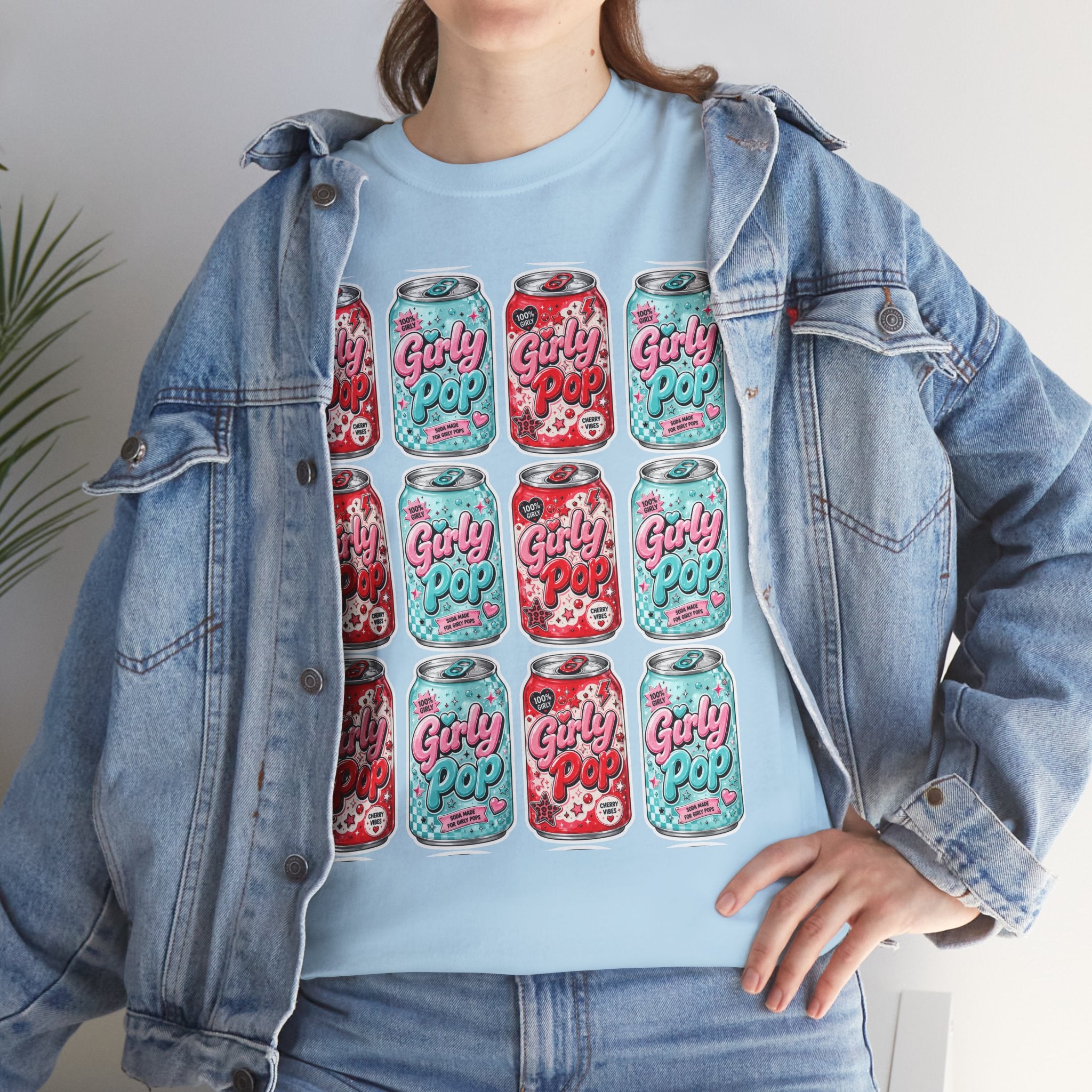 Girly Pop Soda Cans T-Shirt | Retro Soda Can Pattern
