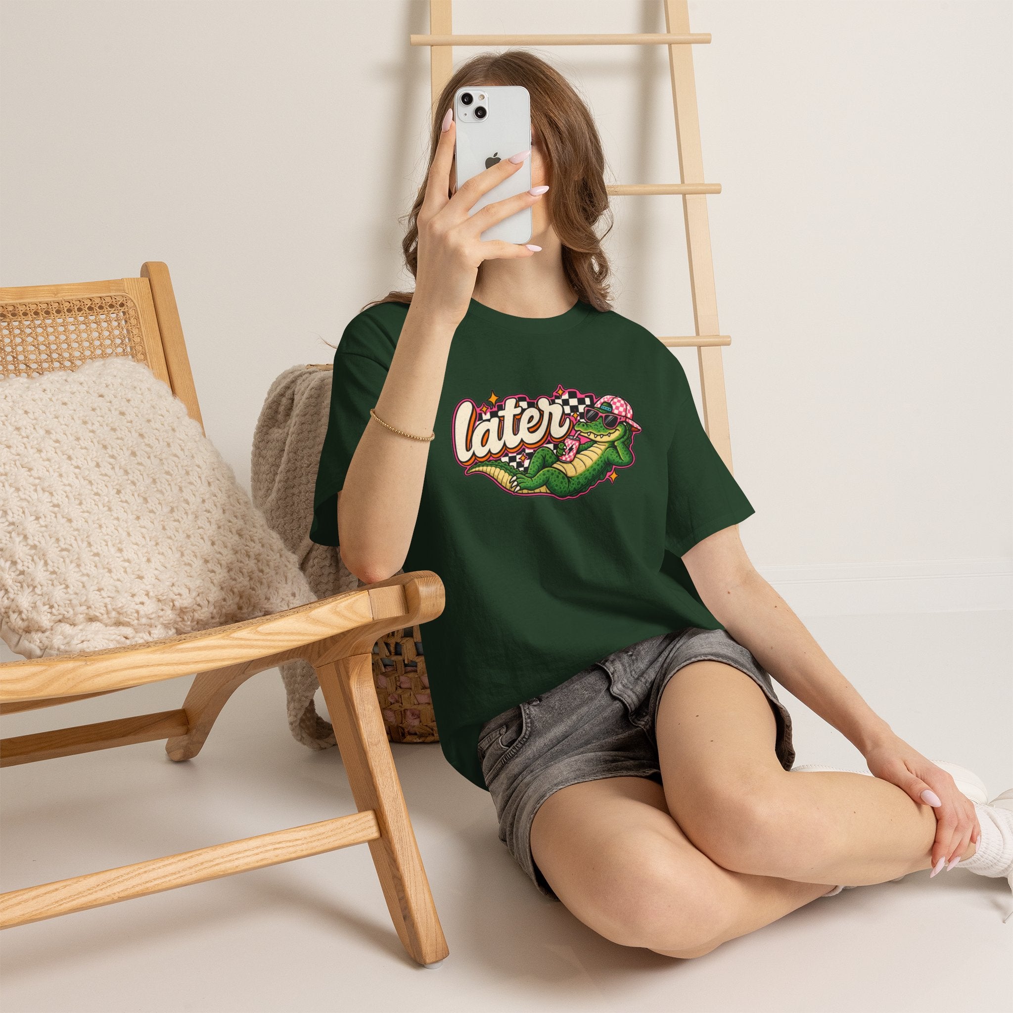 Later Alligator Tee — Retro Cartoon alligator Graphic T-Shirt