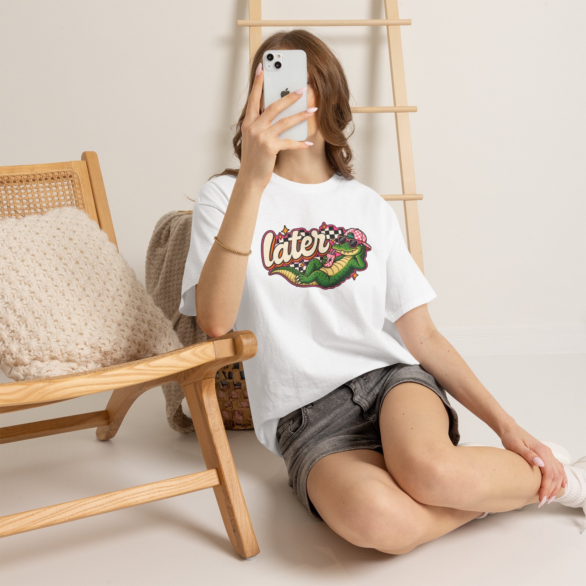 Later Alligator Tee — Retro Cartoon alligator Graphic T-Shirt