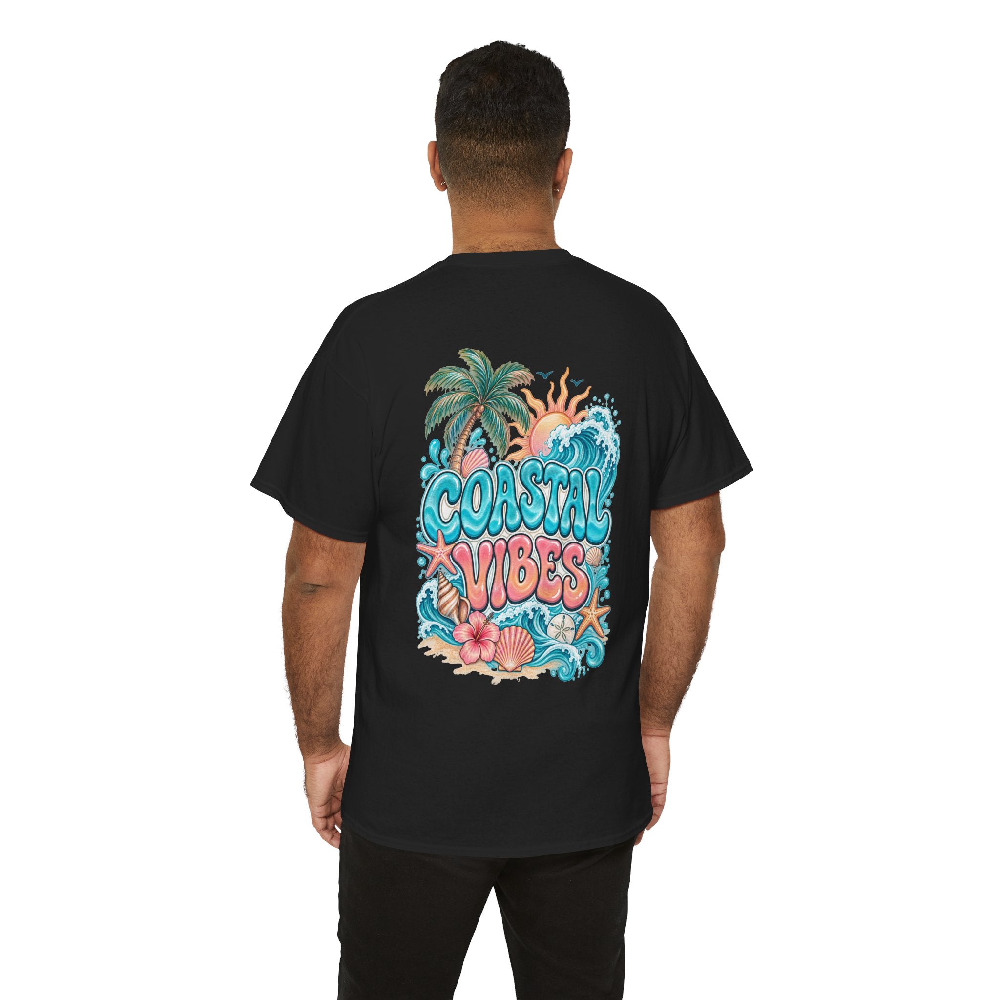 Coastal Vibes T-Shirt — Beach Shell Graphic Tee