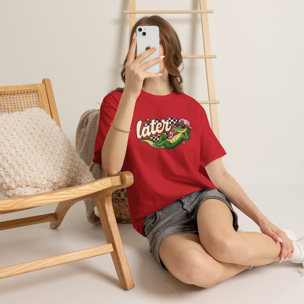 Later Alligator Tee — Retro Cartoon alligator Graphic T-Shirt