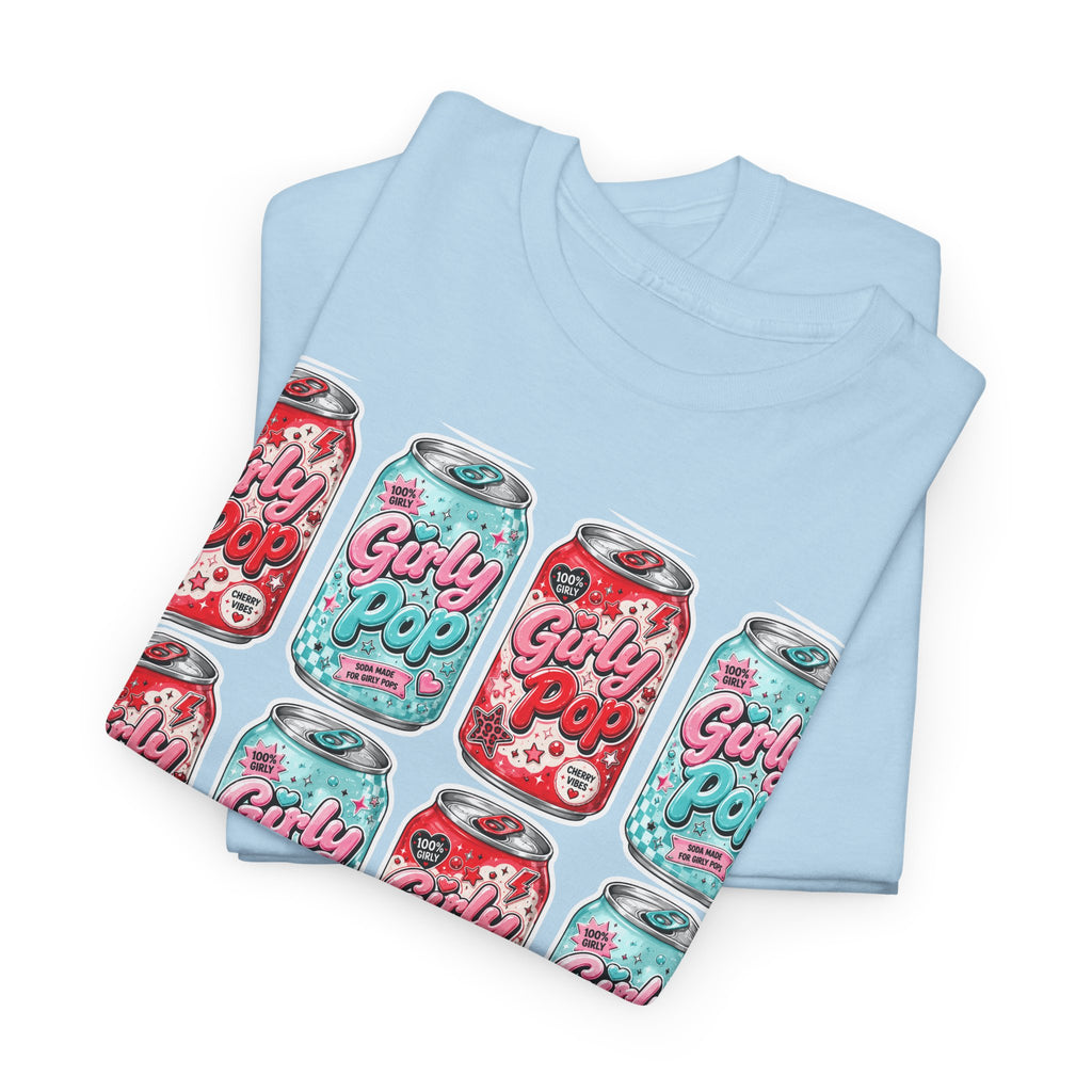 Girly Pop Soda Cans T-Shirt | Retro Soda Can Pattern