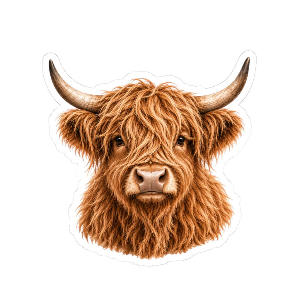 Highland Cow Head Sticker