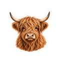 Highland Cow Head Sticker