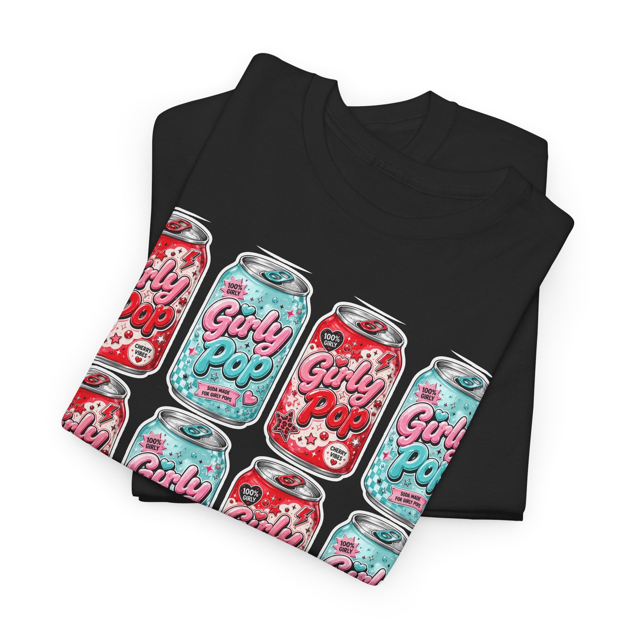 Girly Pop Soda Cans T-Shirt | Retro Soda Can Pattern