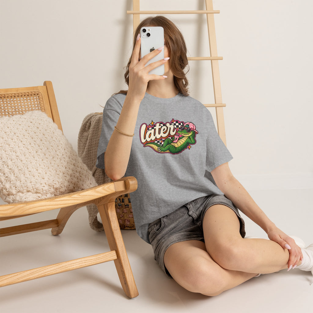 Later Alligator Tee — Retro Cartoon alligator Graphic T-Shirt