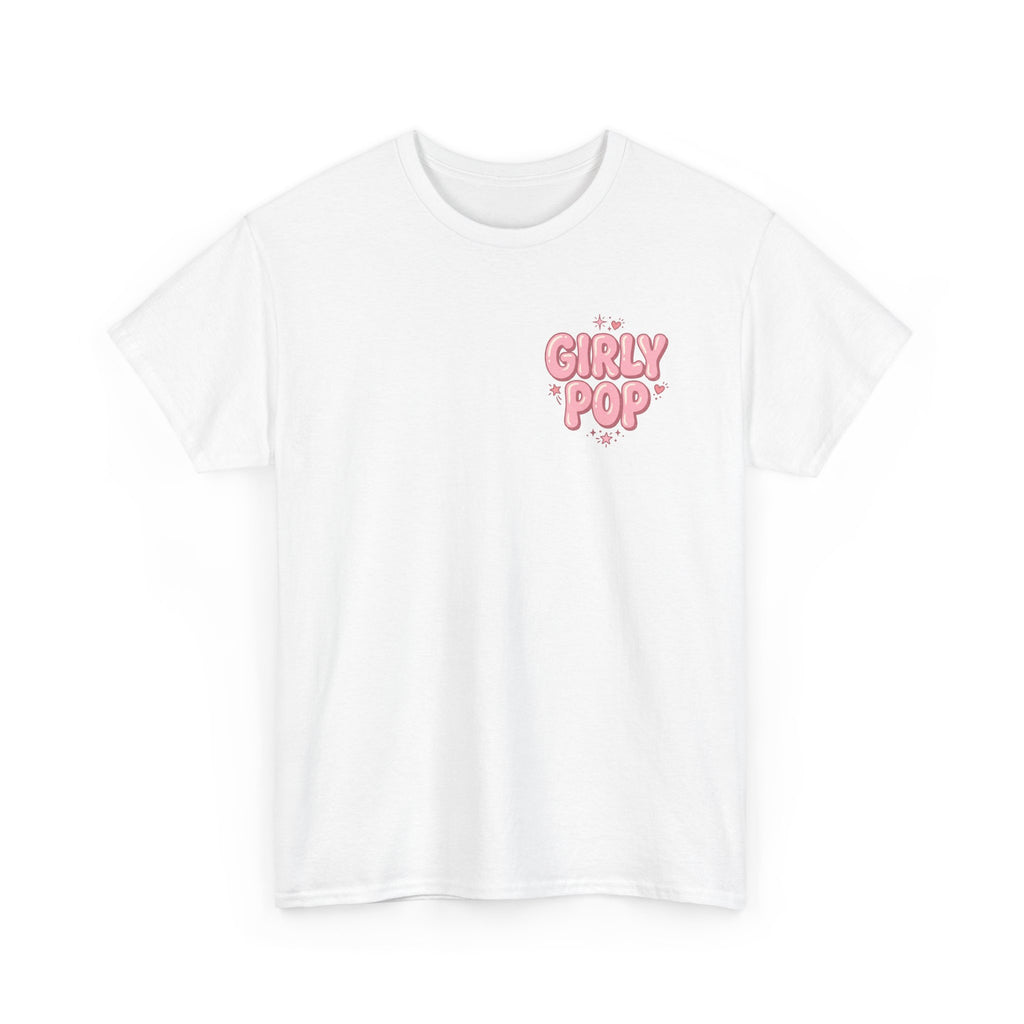 Girly Pop Graphic Tee — Pink Cowgirl Boots & Floral Back Print