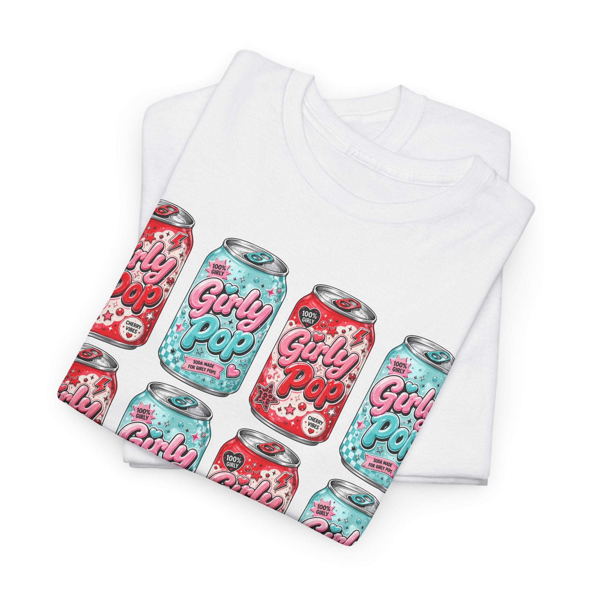 Girly Pop Soda Cans T-Shirt | Retro Soda Can Pattern
