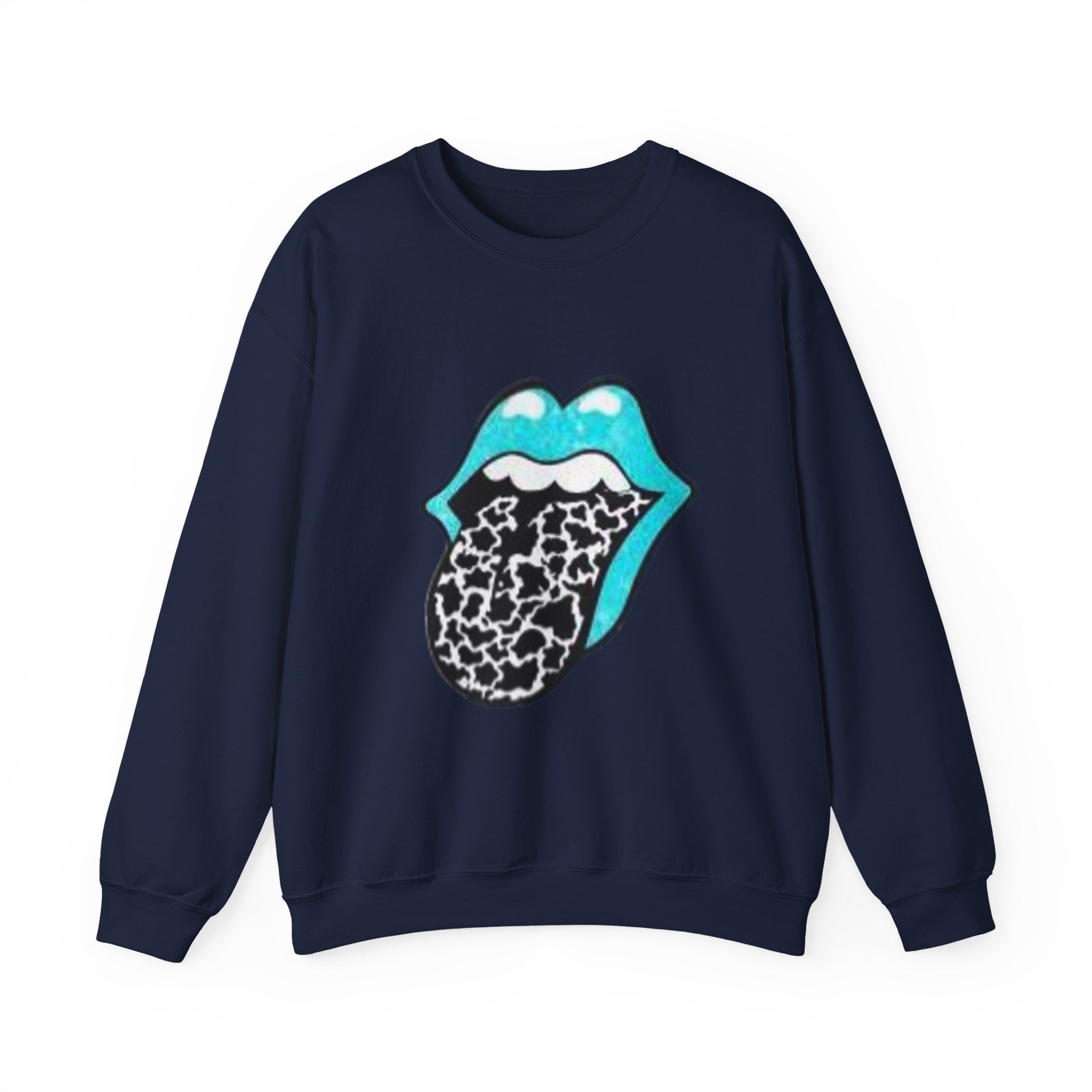 Unisex Crewneck - cow and turquoise
