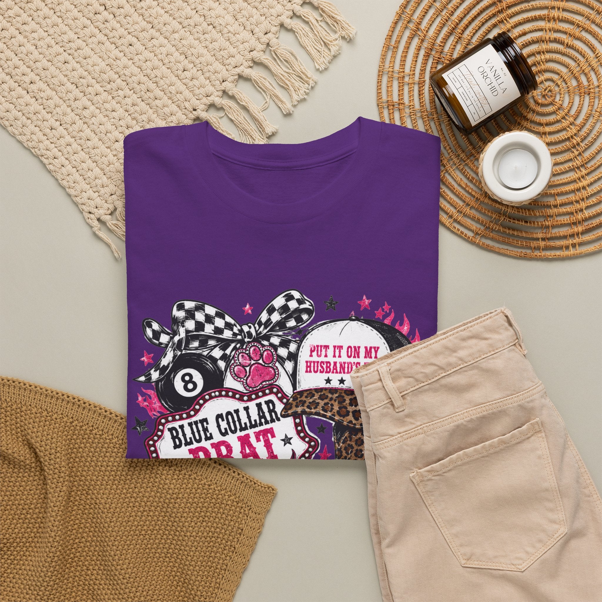 Blue Collar Brat Tee | Cowgirl Boots, Bandana, Leopard Print, Heart Graphic