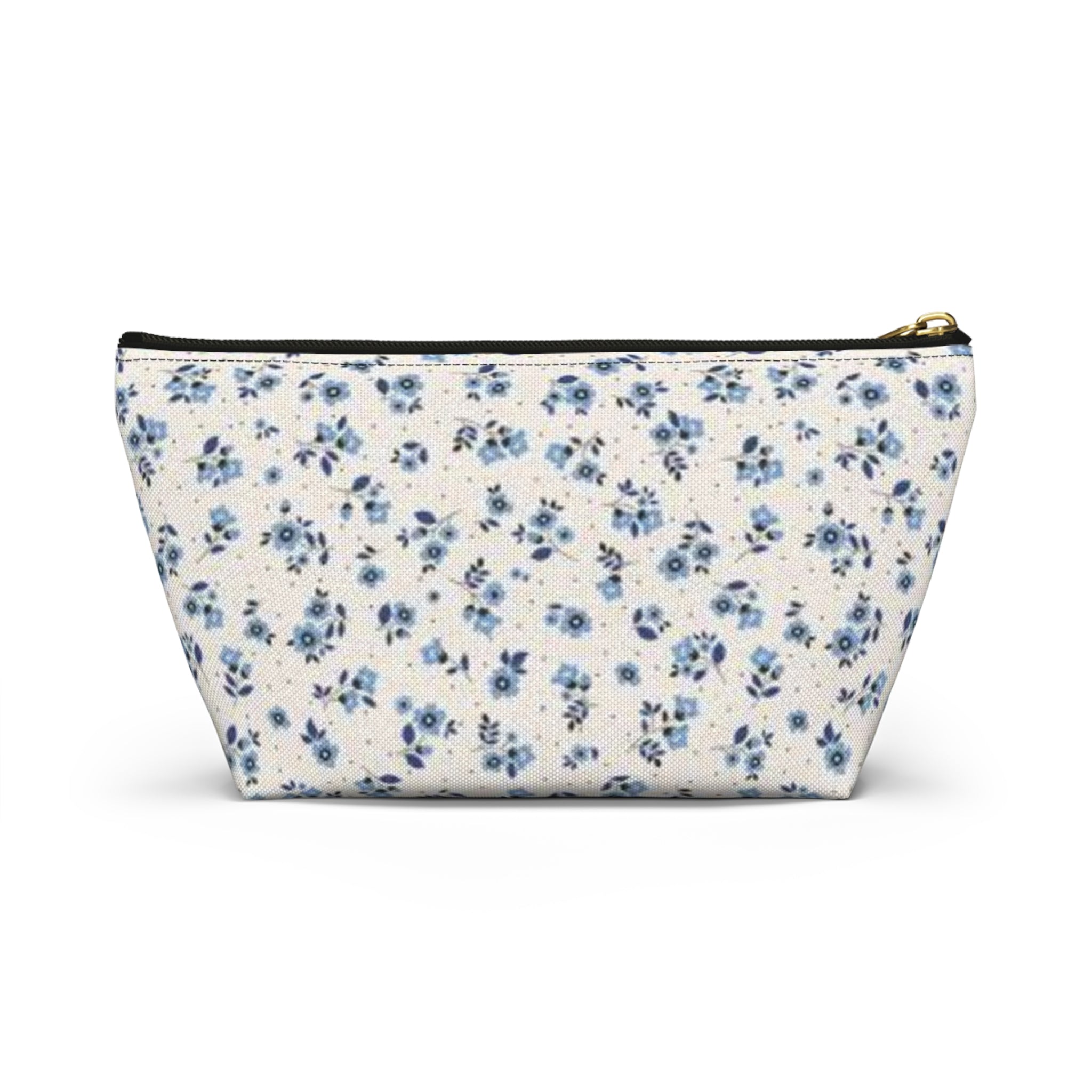 Blue Floral Pattern Accessory Pouch